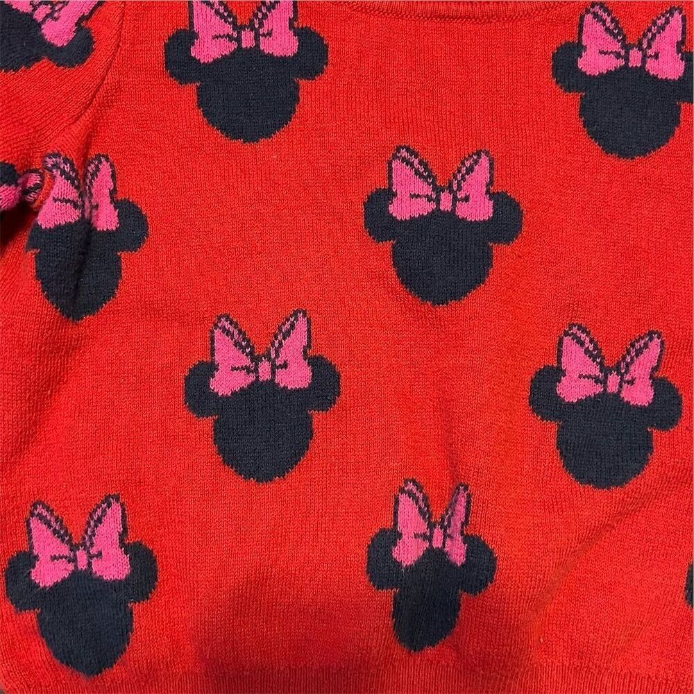 Disney Minnie Mouse Girls Sweater 2T Red Long Sleeve Pullover - Picture 6 of 9